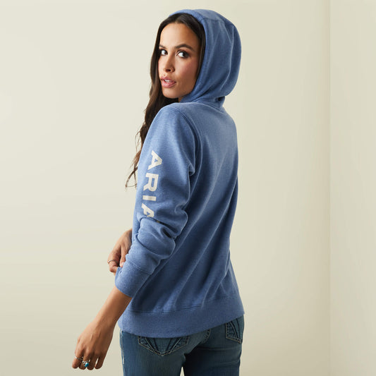 Ariat Logo Blue Heather Hood