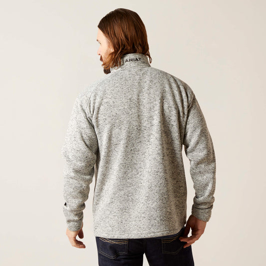 Mens Ariat 1/4 Zip Caldwell Heathered Gray Pullover