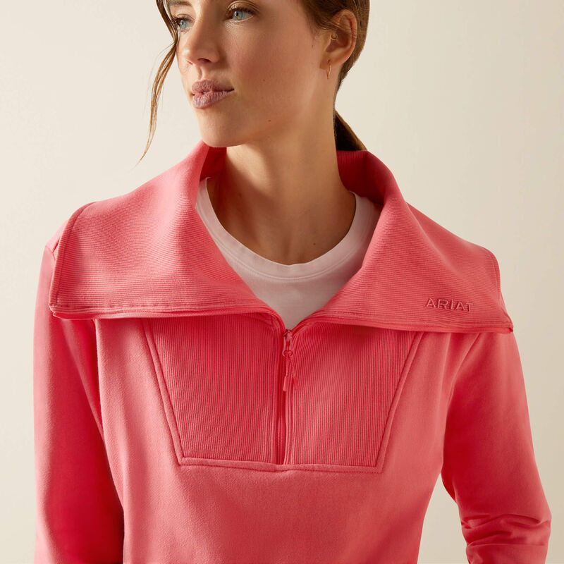 Fern 1/2 Zip Coral Sweatshirt