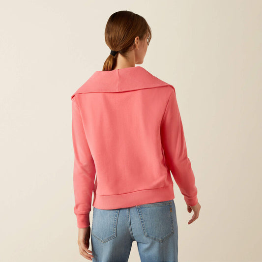 Fern 1/2 Zip Coral Sweatshirt