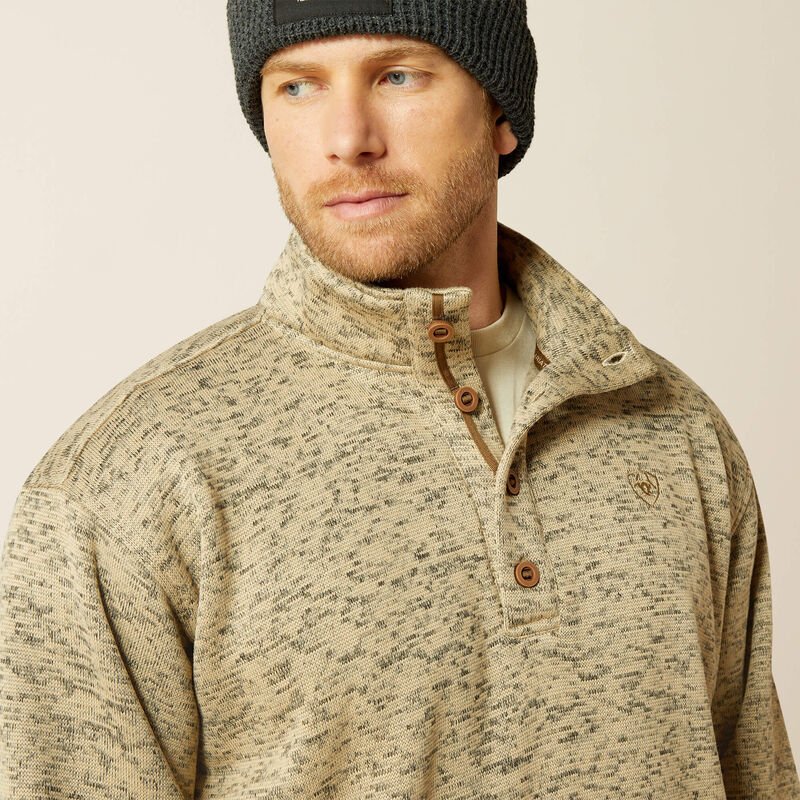 Mens Ariat Caldwell Heathered 1/4 Button Sweater