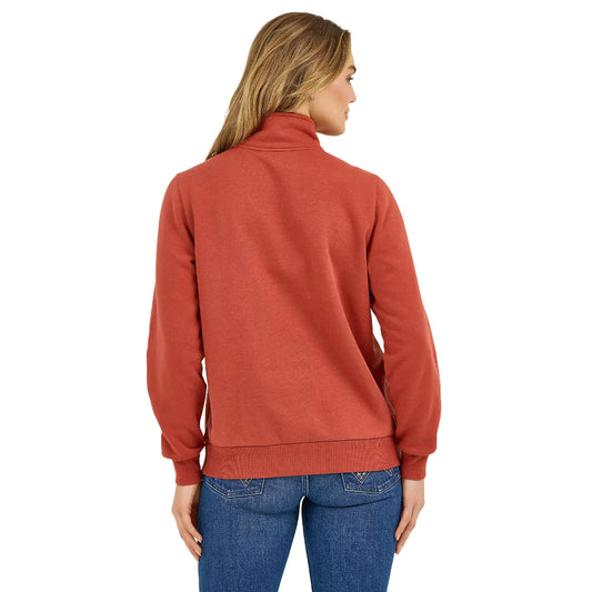 Womens Wrangler Rust 1/4 Zip Sweatshirt