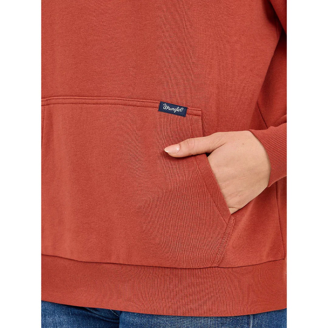 Womens Wrangler Rust 1/4 Zip Sweatshirt