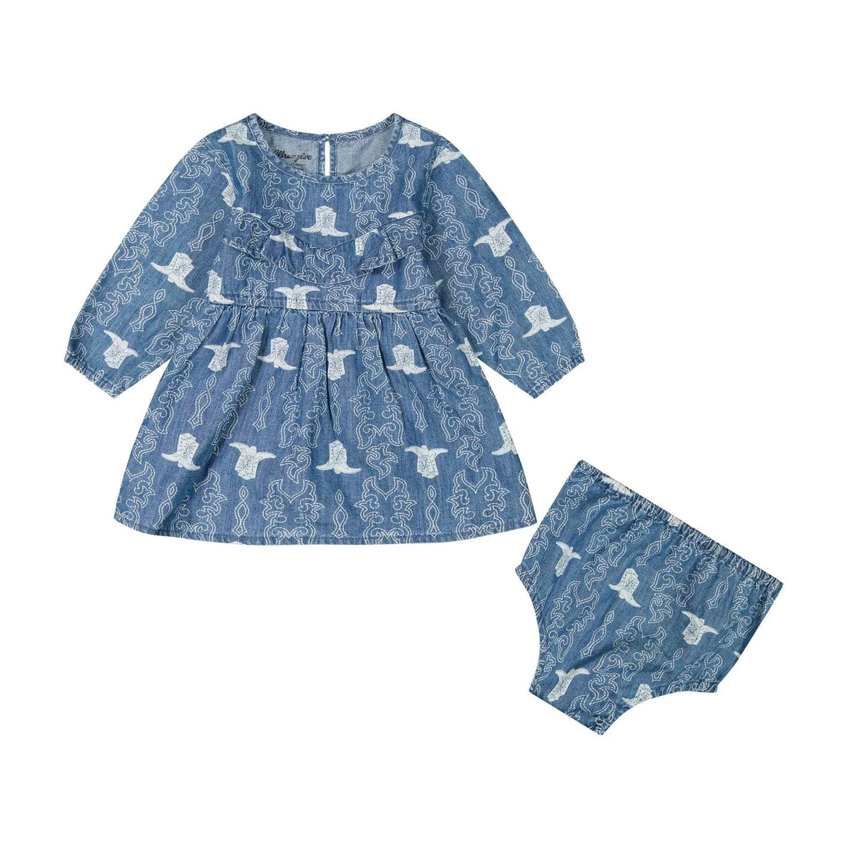 Wrangler Infant Denim Cowboy Boot and Bootstitch Print Dress