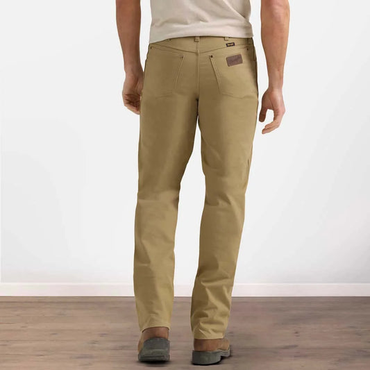 Mens Wrangler Tough Comfort Tan Canvas Jeans