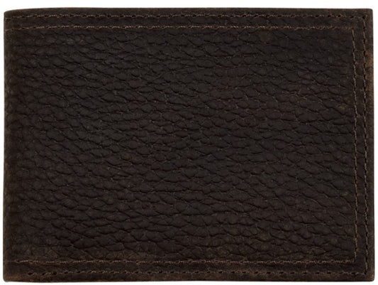 Justin Dark brown pebbled leather wallets