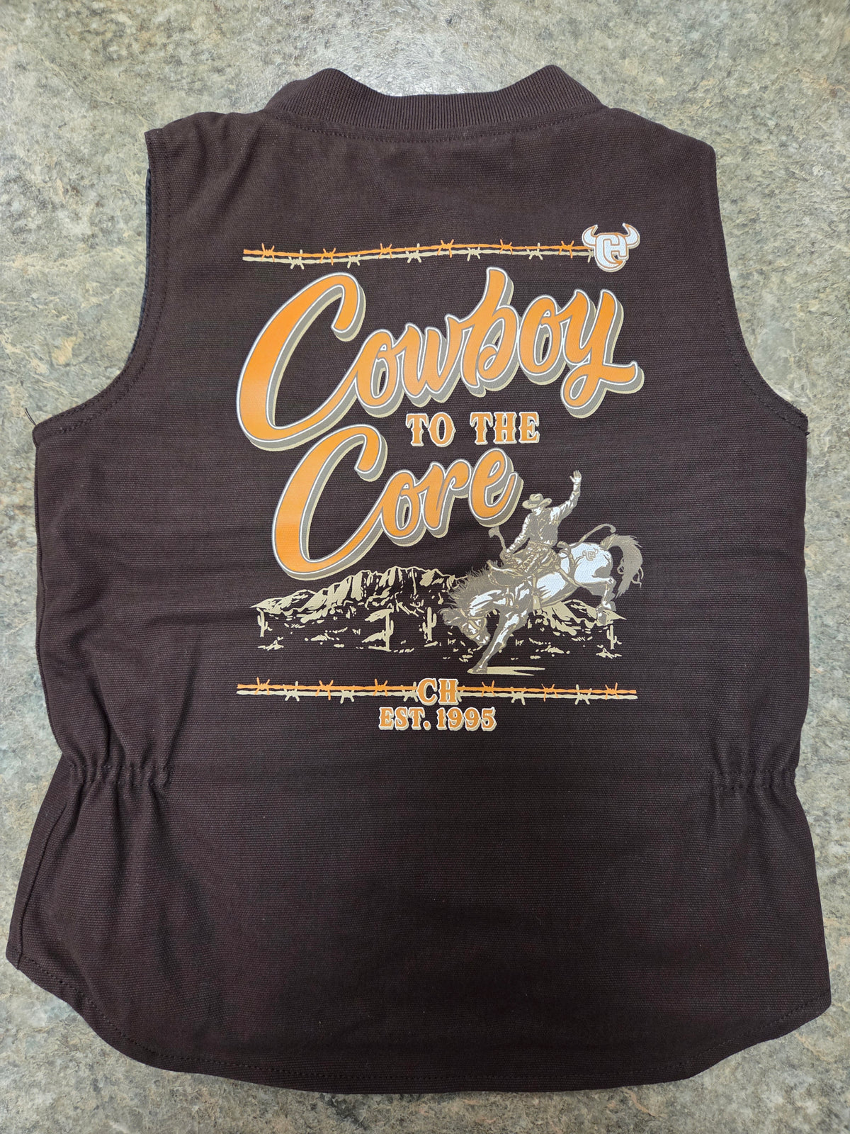 Boys "Cowboy To The Core" Canvas Vest