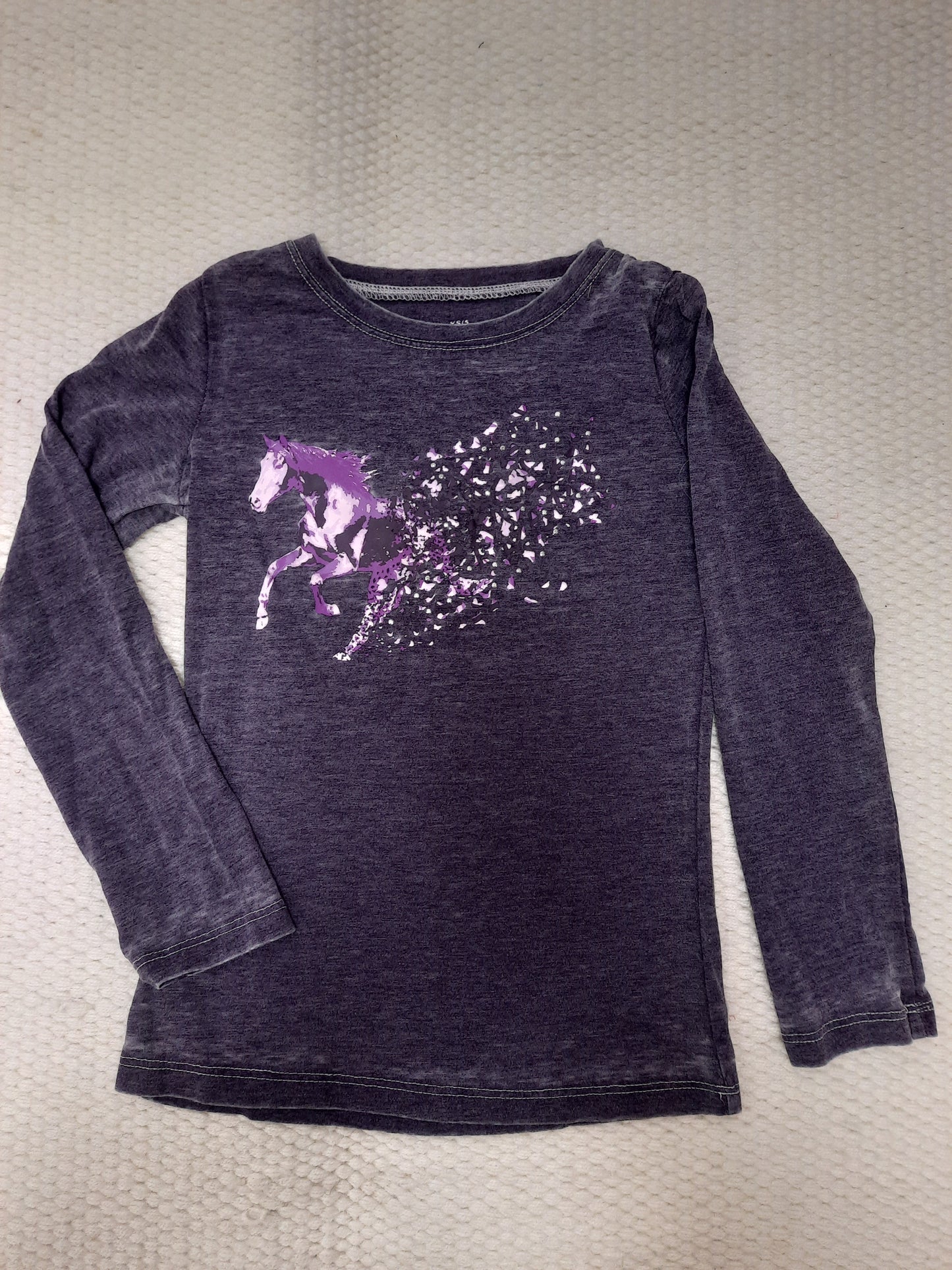 Purple Butterfly Horse LS Tee