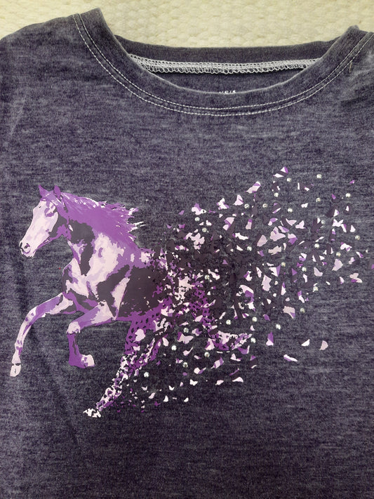 Purple Butterfly Horse LS Tee