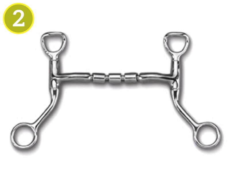 Myler Triple Barrel Mullen Relief Sweet Iron Bit w/HBT Shanks