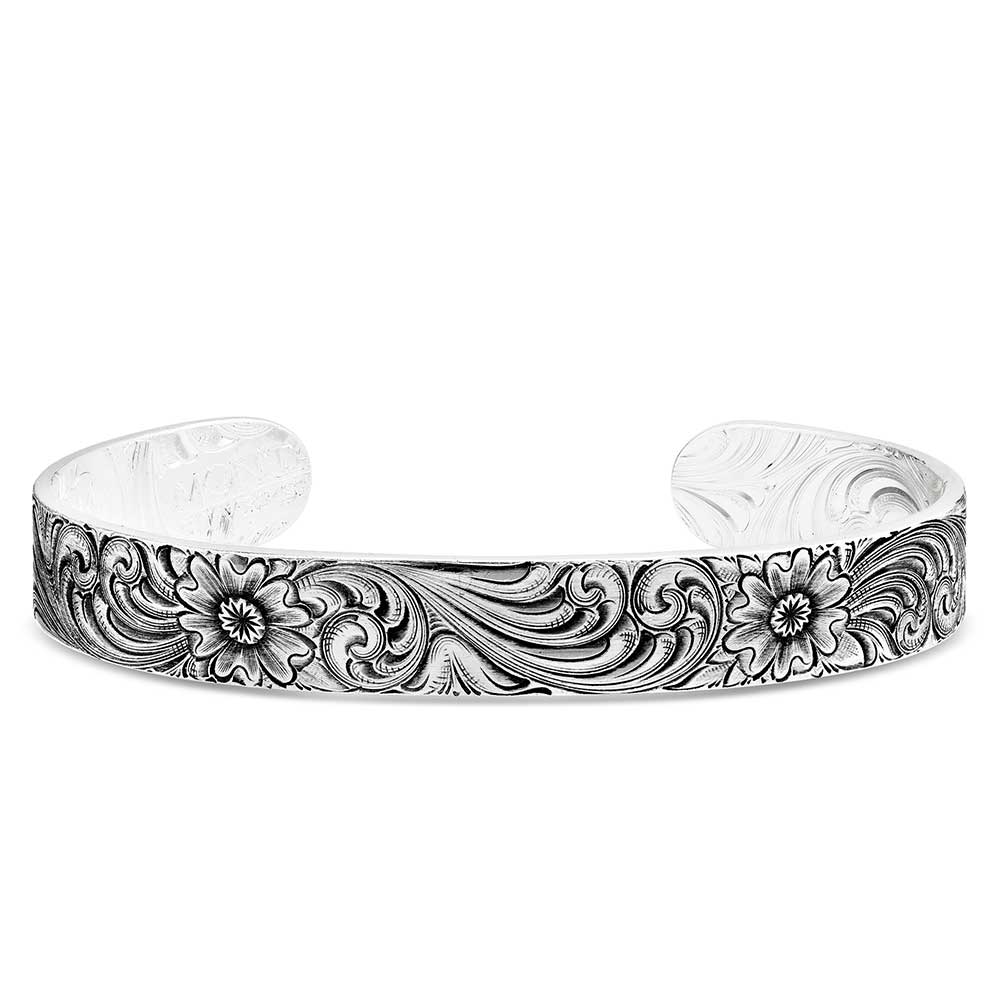 Montana Silversmith Retro Silver Fully Engraved Cuff Bracelet