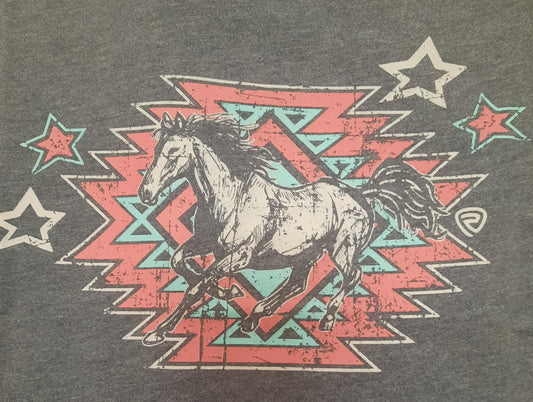 Girls Aztec Horse Tee