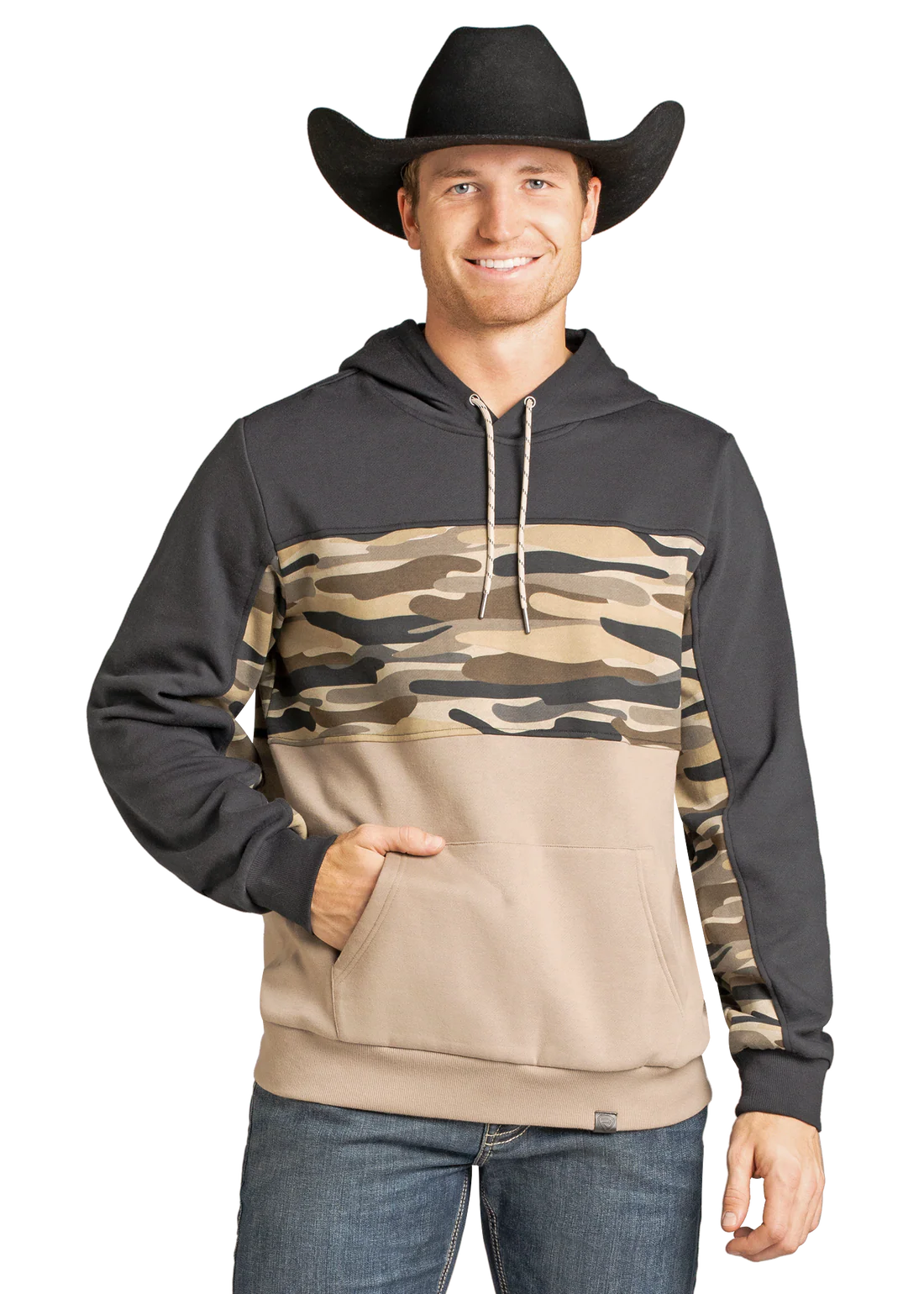 Mens Rock&Roll Denim Camo Sweatshirt
