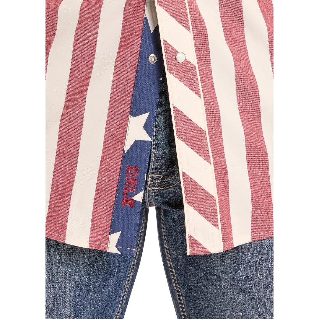 Mens Rock&Roll Red/White/Blue Flag Shirt