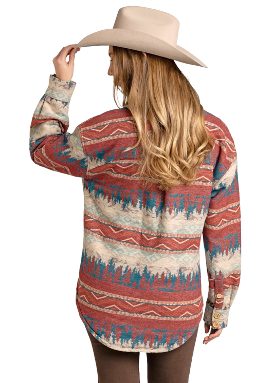 Womens Sherpa Lined Jacquard Shackett