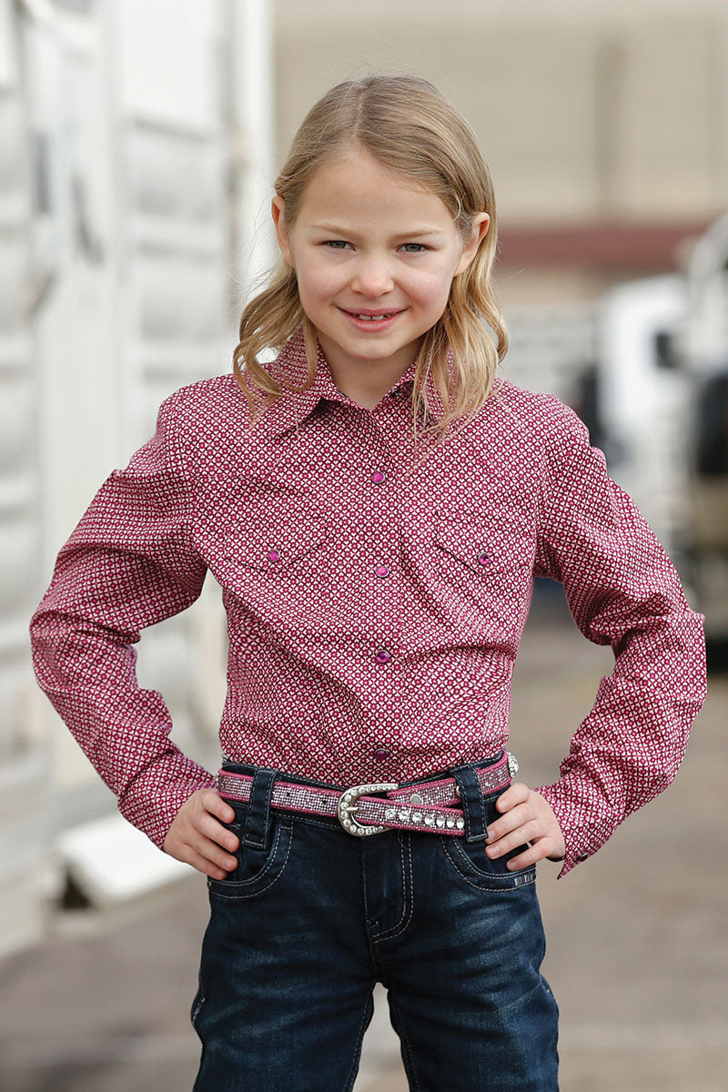 Pink LS Snap Western