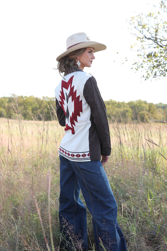 Gray/White Cord Jacket Size S