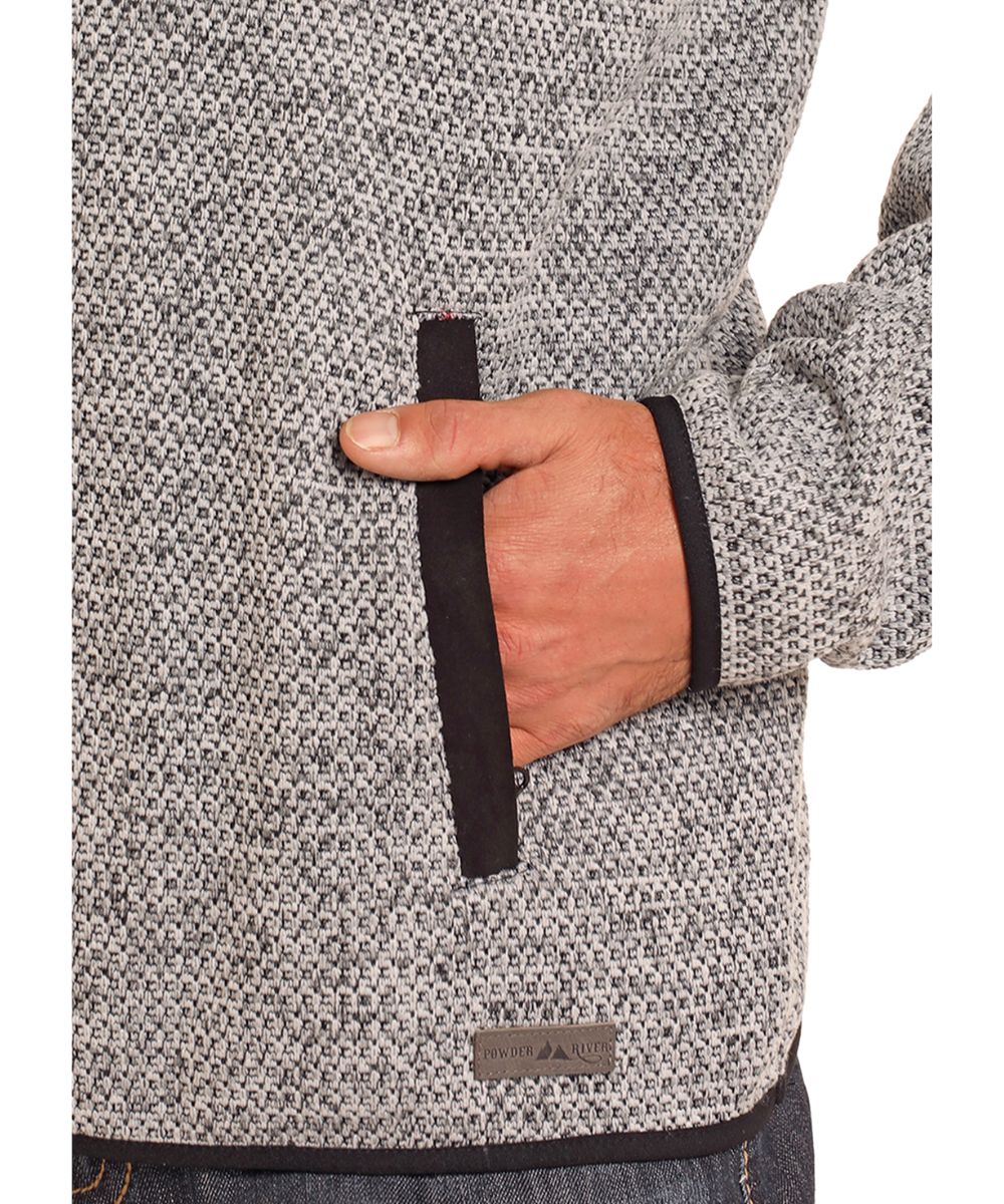 Brown/cream Sweater Knit 1/4 snap