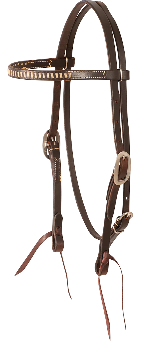 Martin Saddlery Rawhide Laced Chocolate Harness Leather Headstall