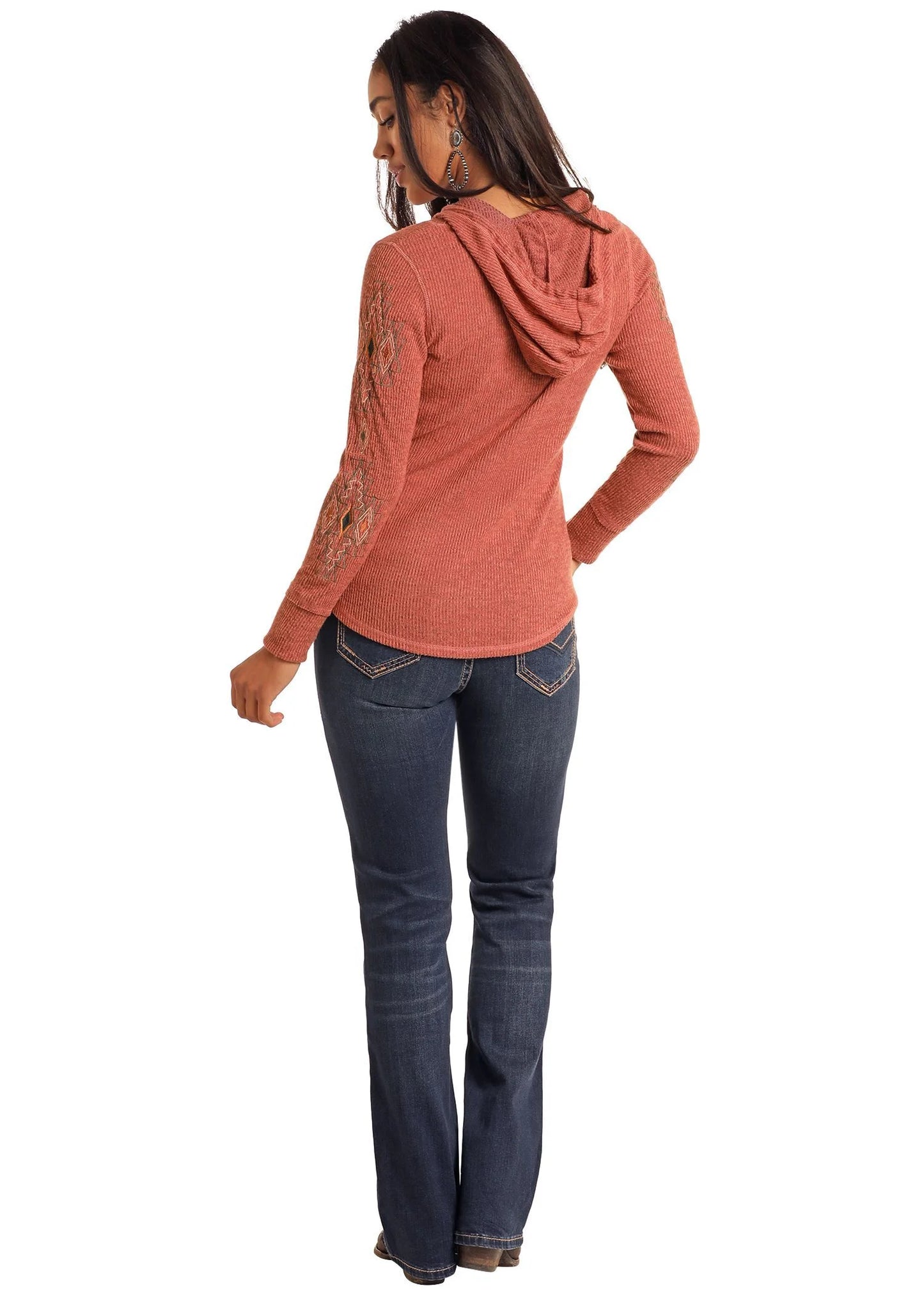 Mauve Embroidered Sweater Hood
