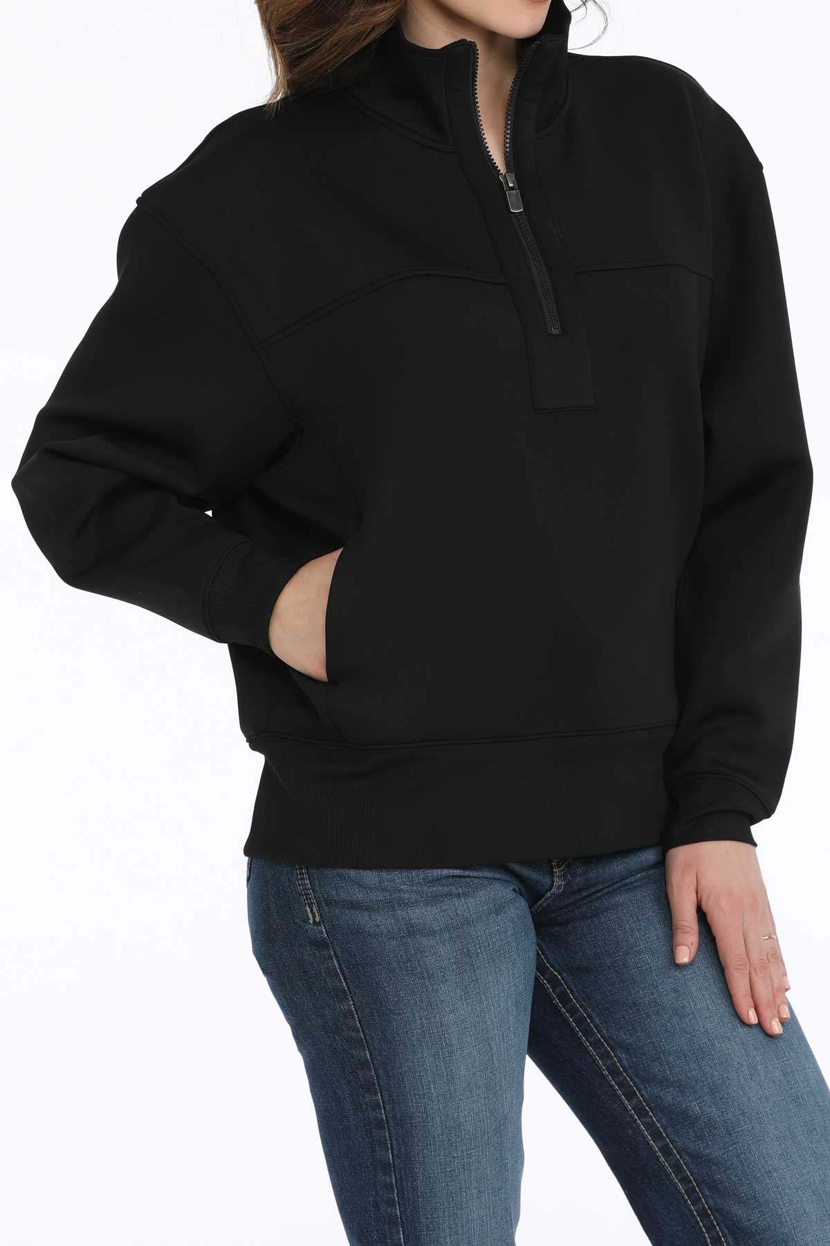 Womens Black 1/4 Zip