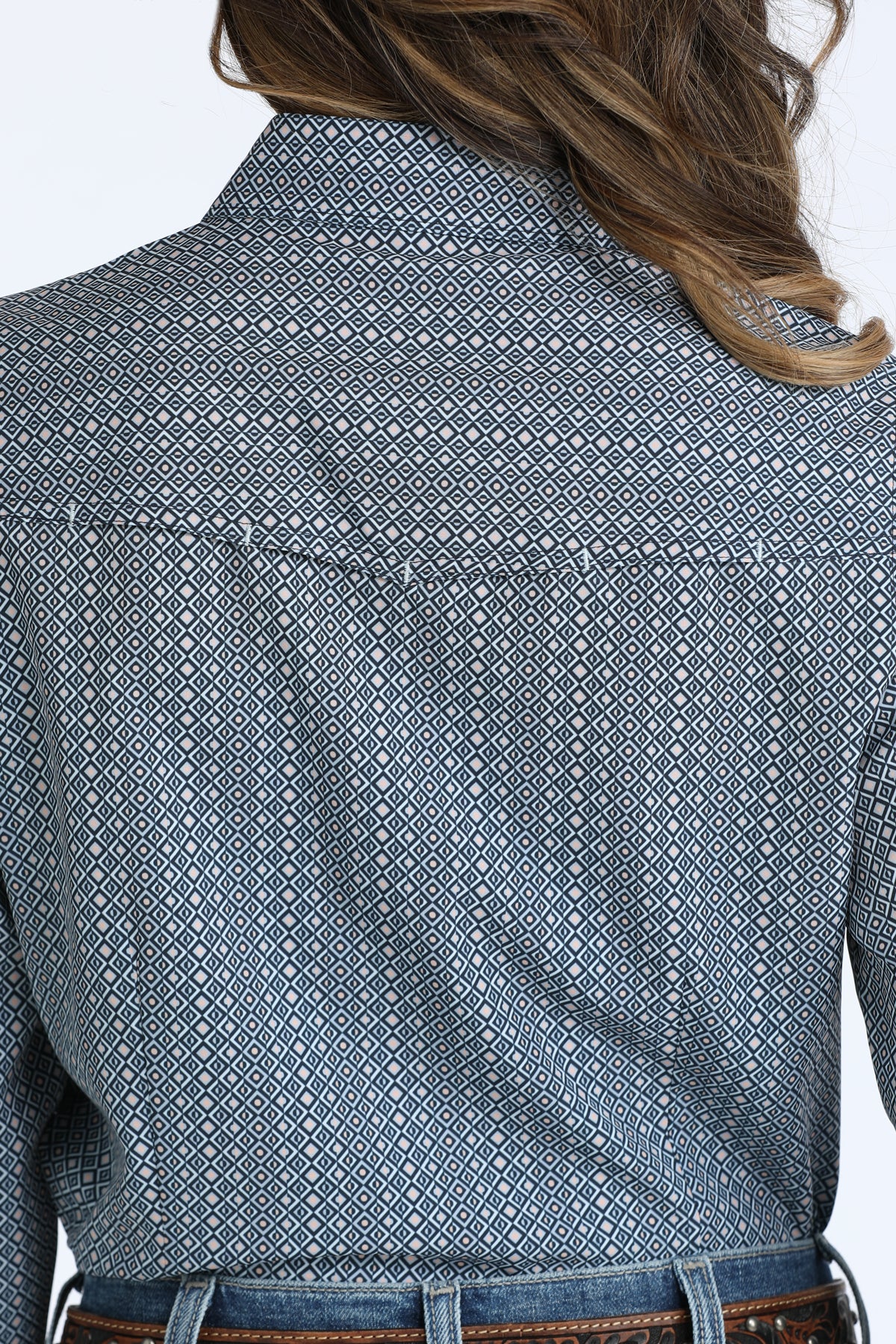 Cinch Womens ArenaFlex Navy/Pink Diamond Snap Shirt