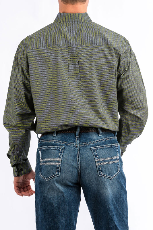 Mens Cinch Tencel Lime/Black Shirt