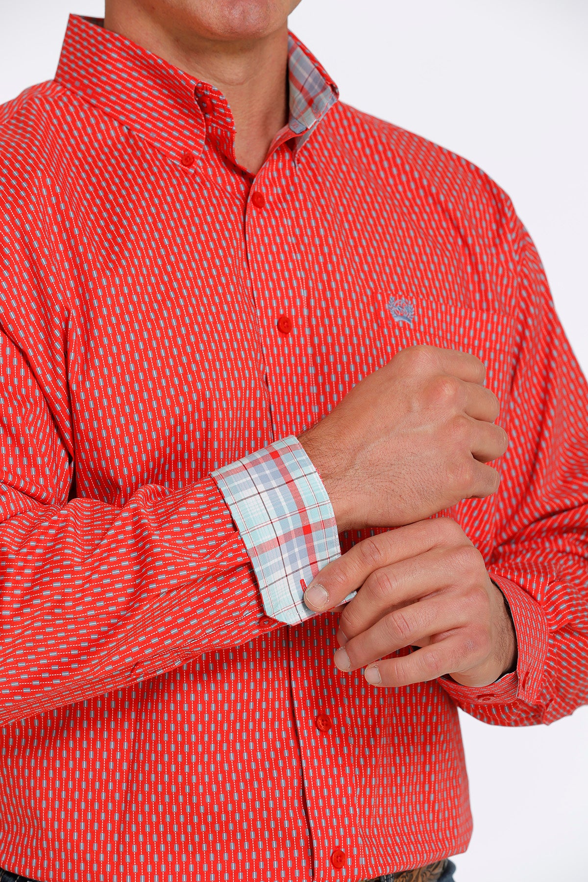 Cinch Coral/Blue Stripe Shirt