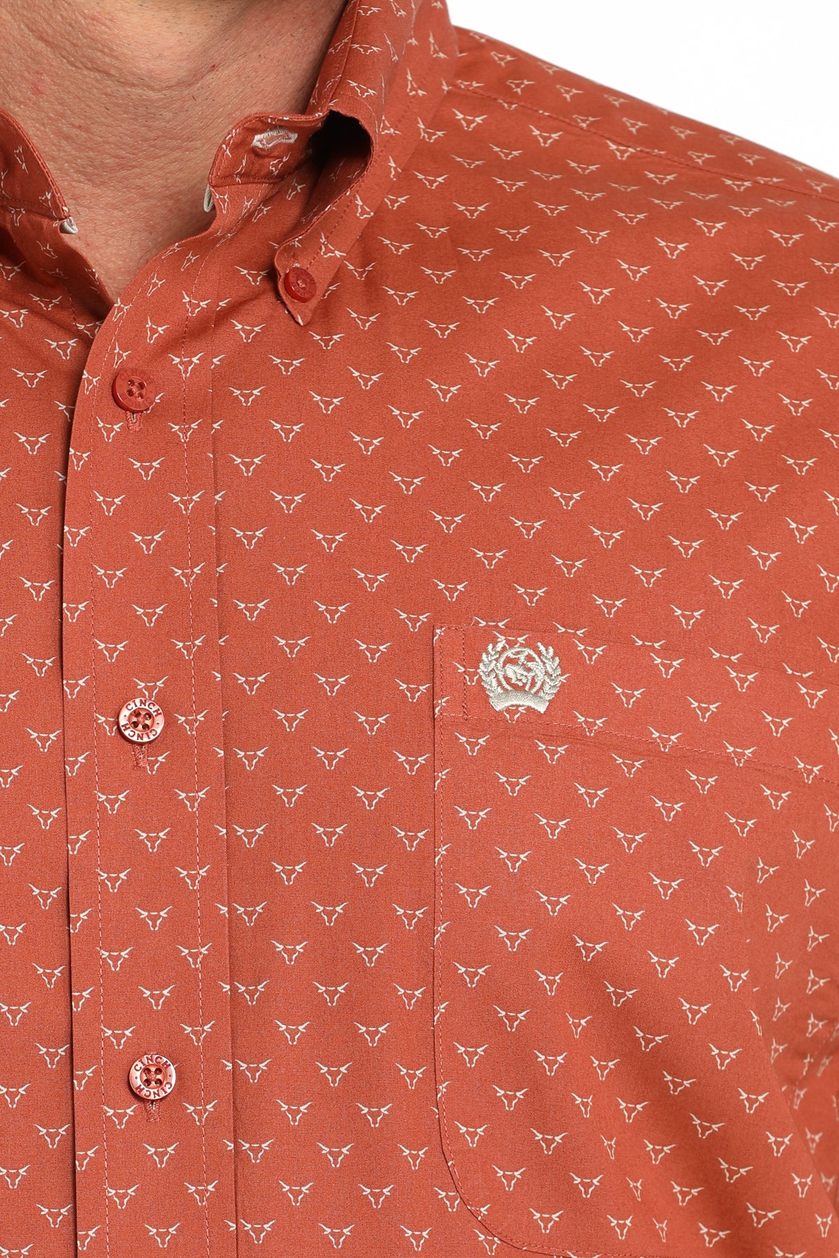 Cinch Mens Rust Steerhead Shirt