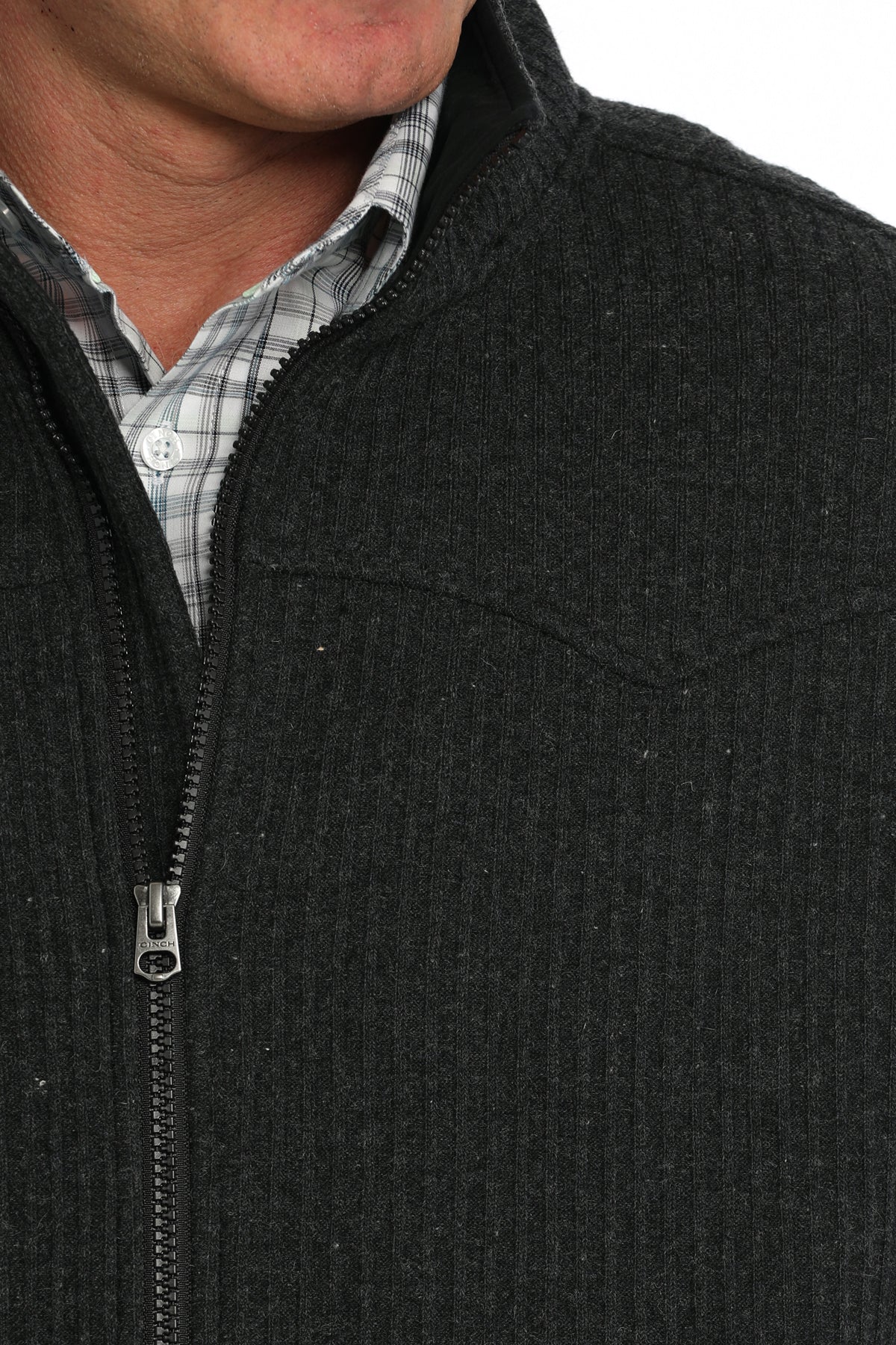Cinch Zip Front Sweater Vest