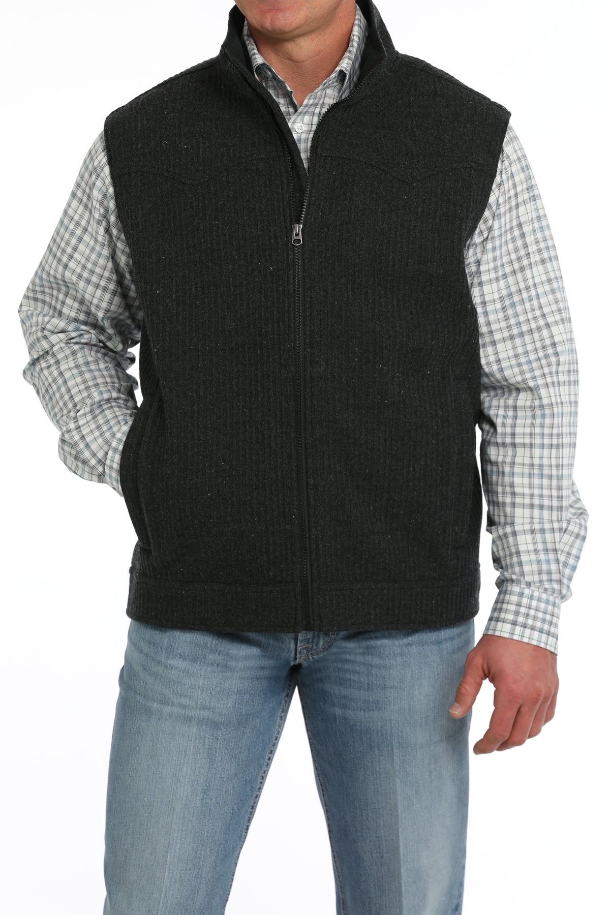 Cinch Zip Front Sweater Vest