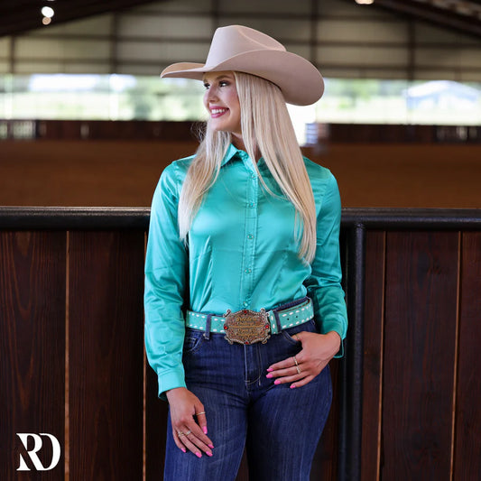 Ranch Dress'n Turquoise Performance Rodeo Shirt