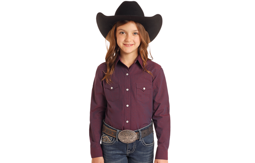 Girls Solid Purple Snap