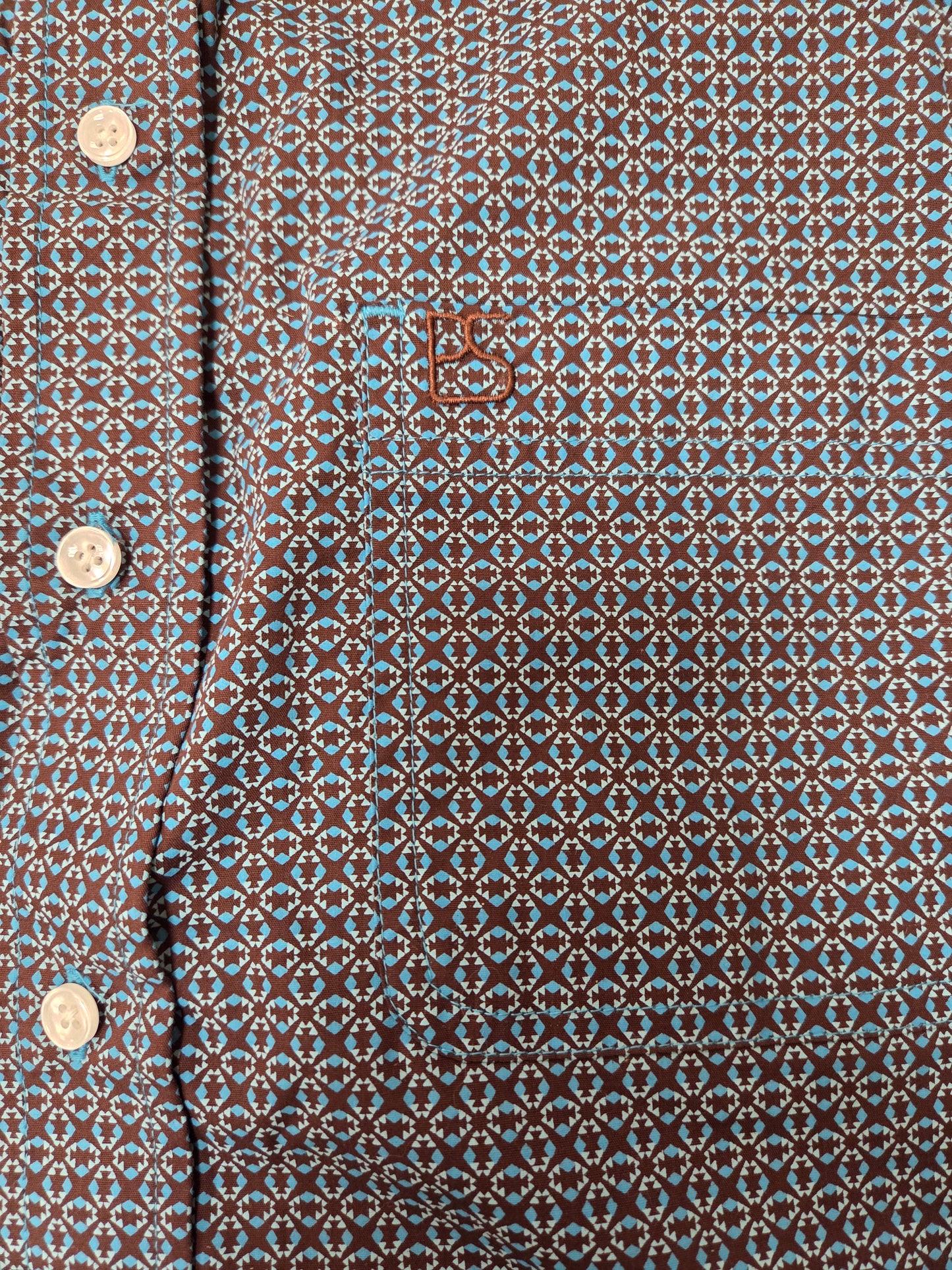 Mens Panhandle Peacock Blue Buttondown LS
