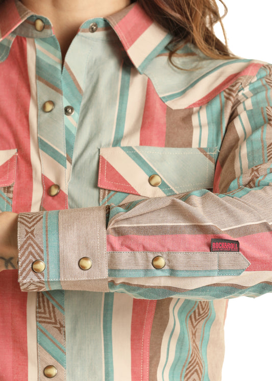 Jade Striped Western Shirt