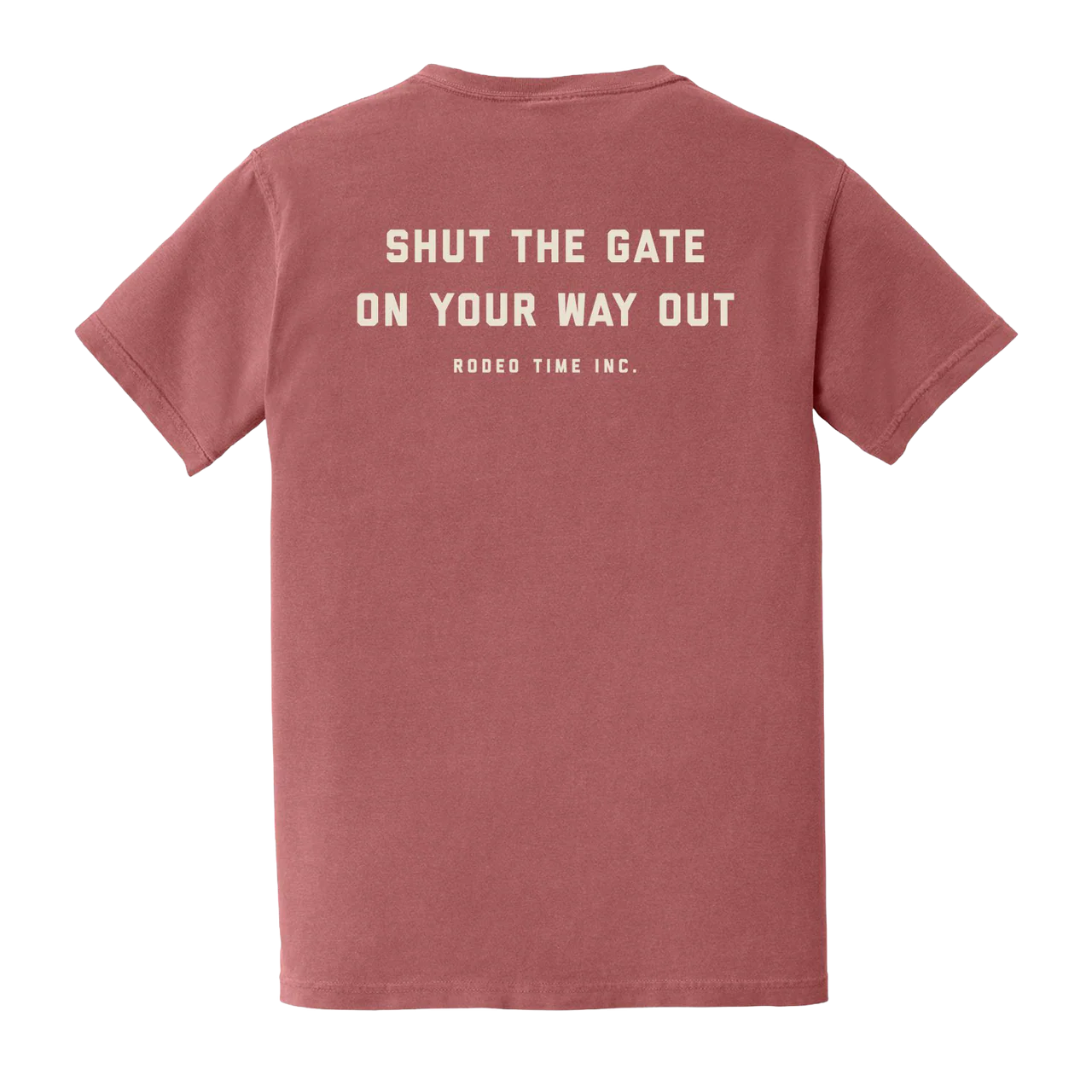 Rodeo Time "Shut The Gate" Red Tee Shirt