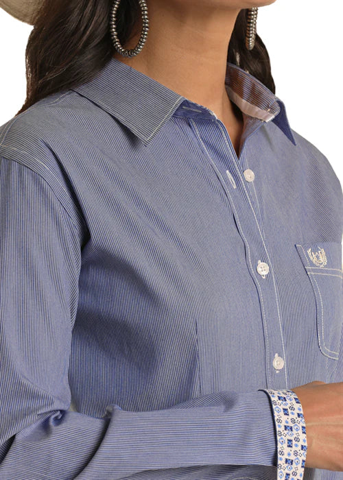 Navy/white Pinstripe Shirt