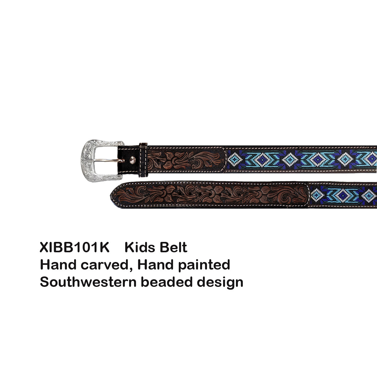 Boys Twisted X Blue Beaded Belt X1BB-101K