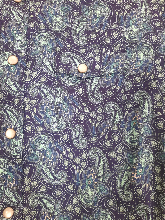 Boys Blue Paisley Snap