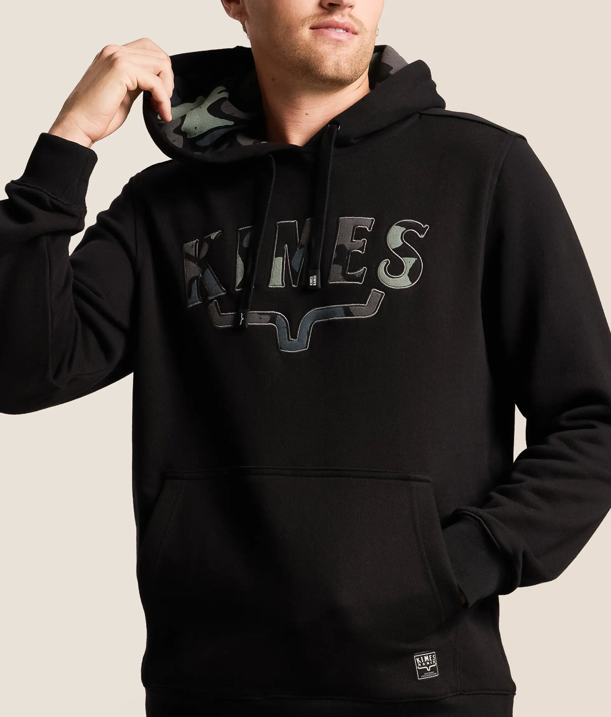 Mens Kimes Ranch Black Riddle Hooded Sweatshirt