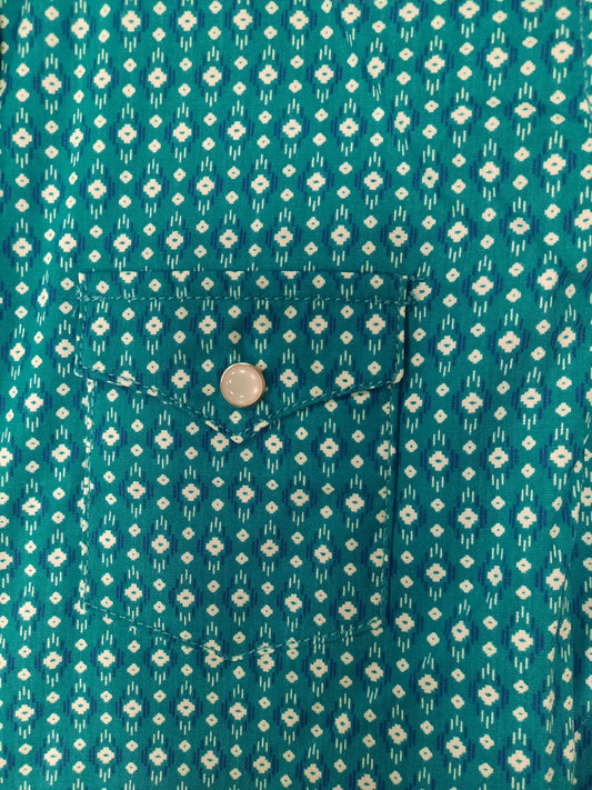 Turquoise/navy Western Snap