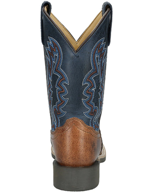 Smoky Mountain Kids Navy/Brown Rustler Boot