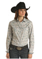 GrayTurquoise Snap Shirt