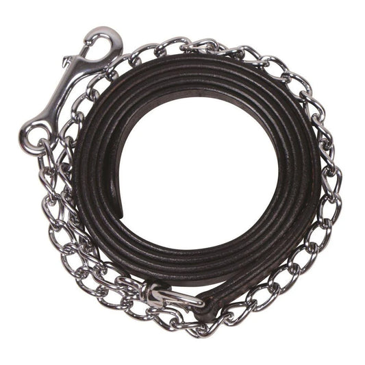Billy Royal Leather Lead/Chrome Chain