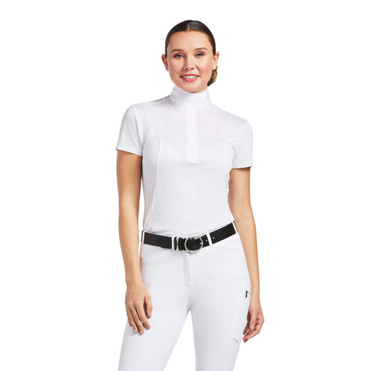 Womens Ariat Aptos White Short Sleeve Hunt Show Shirt