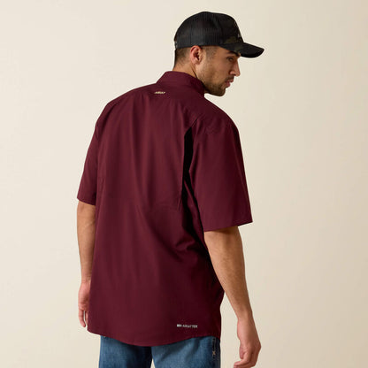 Ariat Mens Short-Sleeve Ventek Malbec Button Shirt