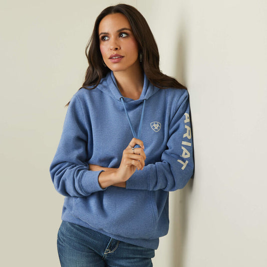 Ariat Logo Blue Heather Hood