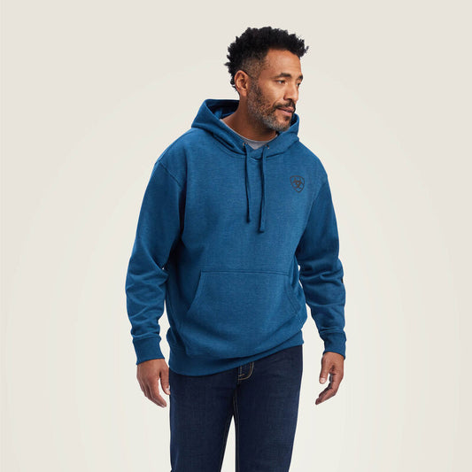 Ariat Mens Poseidon Heather Logo Hooded Sweatshirt