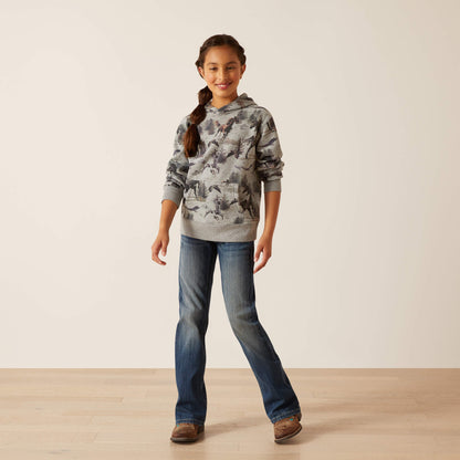 Girls Hooded Horse Sweatshirt