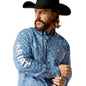 Ariat Fitted Blue Medallion Shirt Sz L